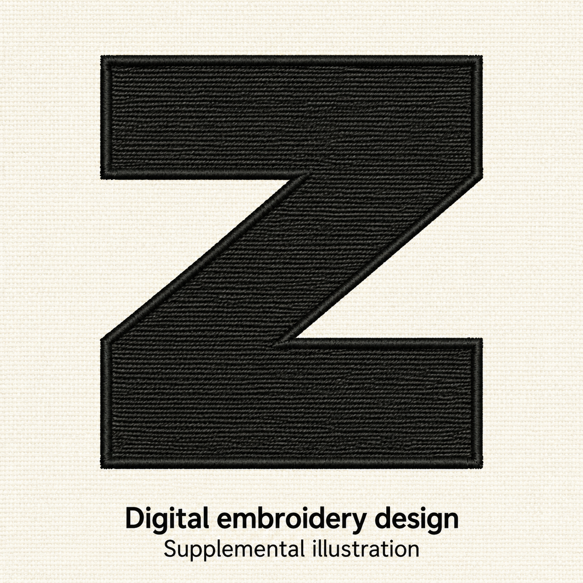 Illustrative preview of Bold Letter Z Embroidery Design.