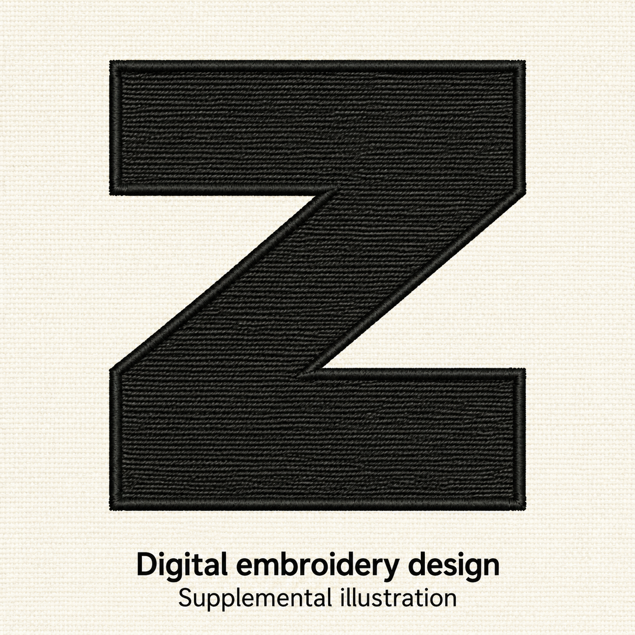 Illustrative preview of Bold Letter Z Embroidery Design.