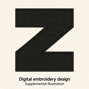 Illustrative preview of Bold Letter Z Embroidery Design.
