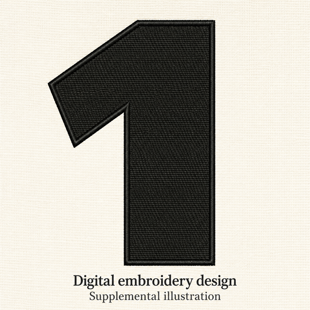 Illustrative preview of Bold Number 1 Embroidery Design.
