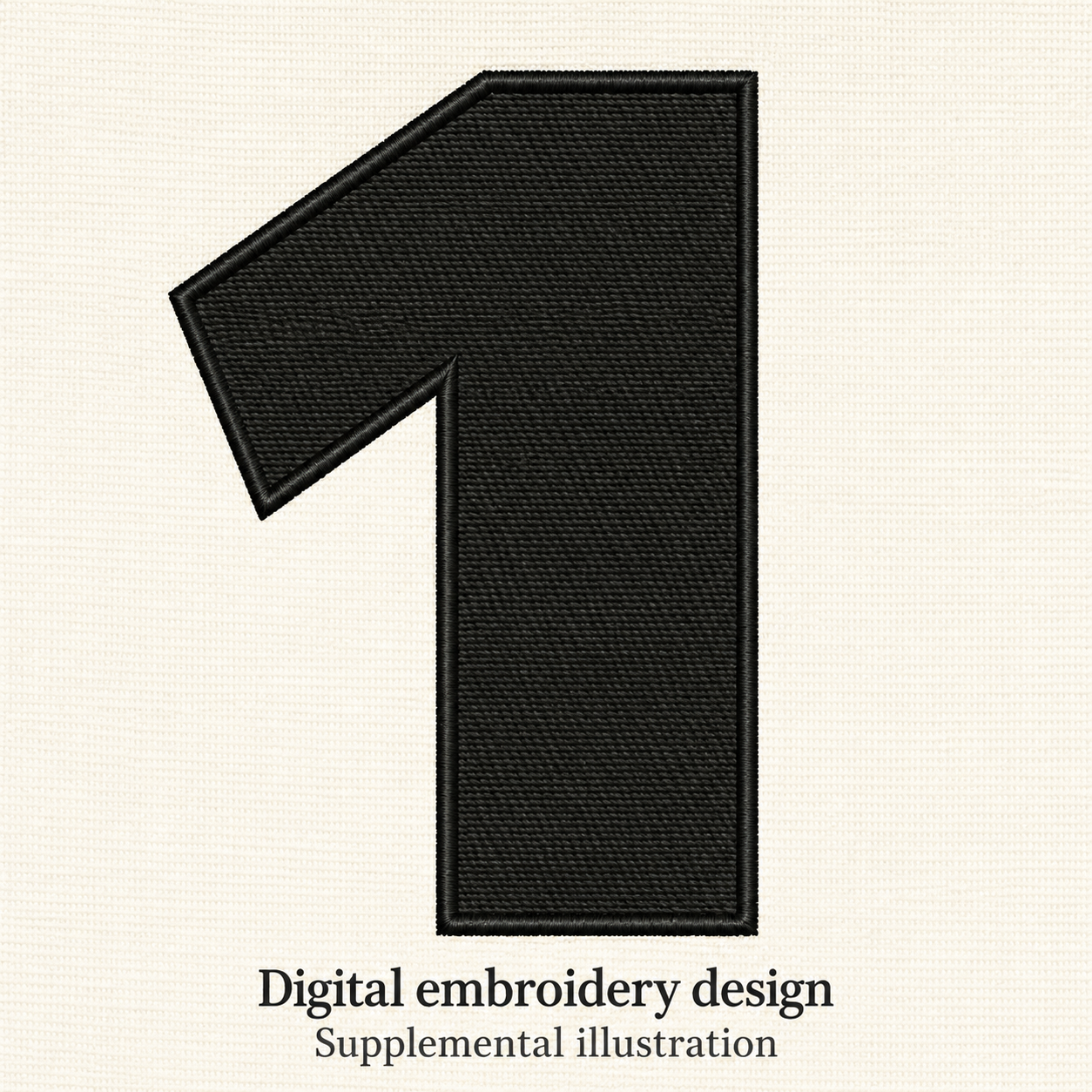 Illustrative preview of Bold Number 1 Embroidery Design.