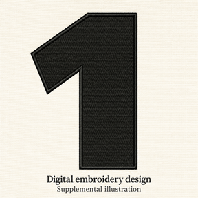 Illustrative preview of Bold Number 1 Embroidery Design.