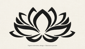 Illustrative preview of Lotus Outline Embroidery Design.