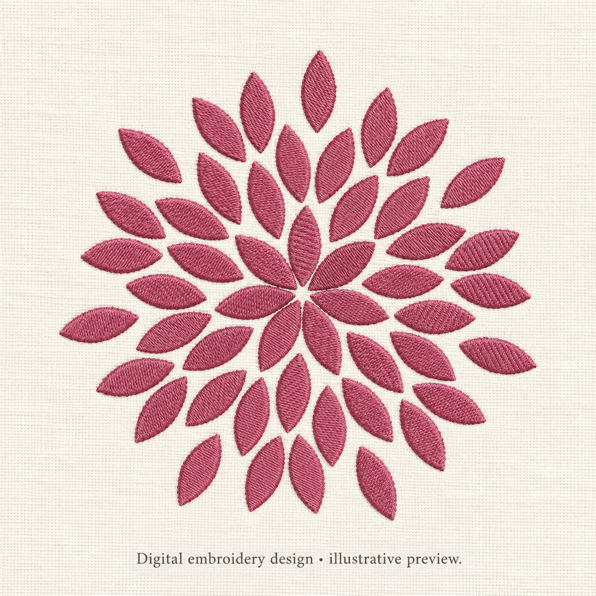 Illustrative preview of Pink Petal Burst Embroidery Design.