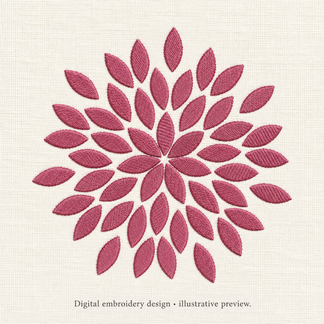 Illustrative preview of Pink Petal Burst Embroidery Design.