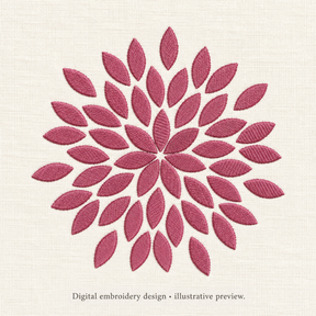 Illustrative preview of Pink Petal Burst Embroidery Design.