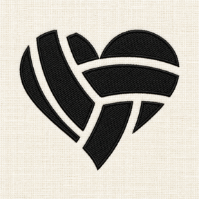Illustrative preview of Paneled Heart Embroidery Design.
