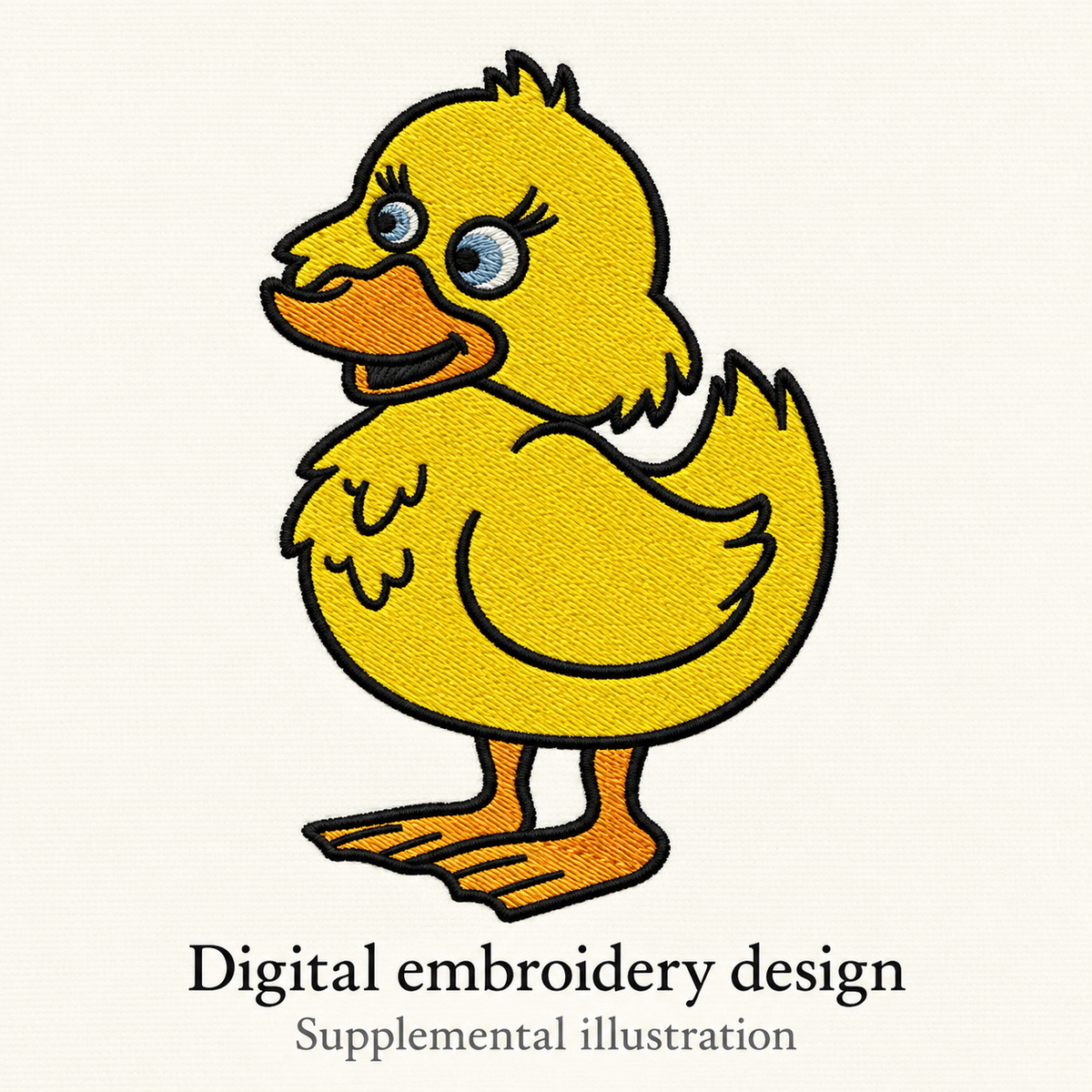 Illustrative preview of Yellow Duck Embroidery Design.