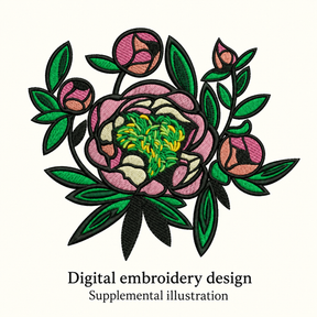 Illustrative preview of Pink Floral Bouquet Embroidery Design.