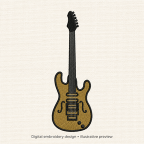 Illustrative preview of Electric Guitar Embroidery Design.
