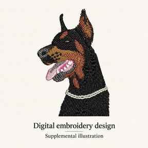 Illustrative preview of Doberman Pinscher Profile Embroidery Design.
