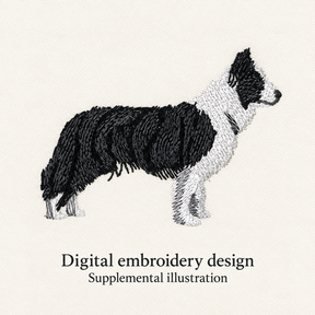 Illustrative preview of Border Collie Embroidery Design.