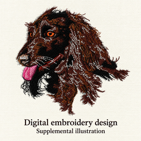 Illustrative preview of Cocker Spaniel Portrait Embroidery Design.