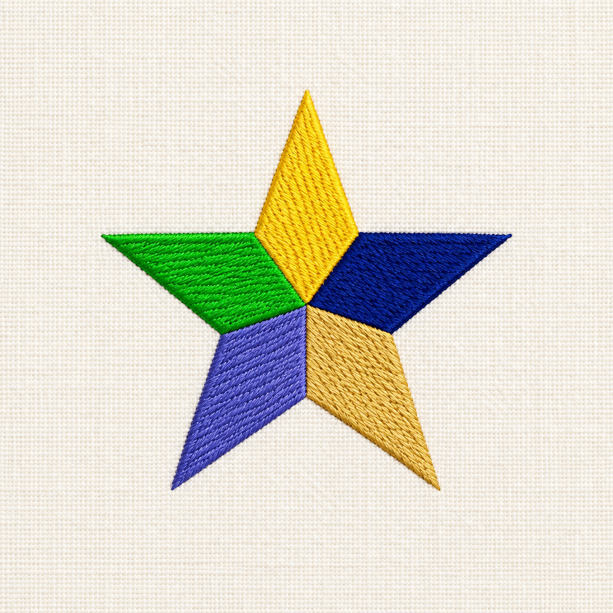Illustrative preview of Five-Color Star Embroidery Design.