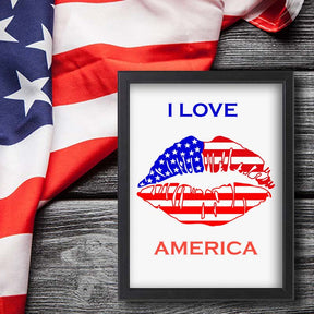 American Flag Inspired Lips Vector