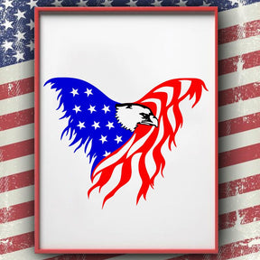 USA Flag Eagle Embroidery Design – Digital Download