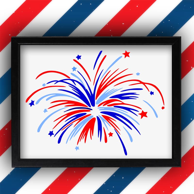 Independence Day Fireworks Embroidery Design in USA