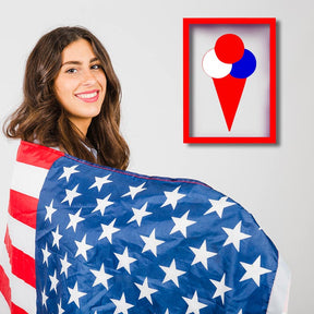 Independence Day Ice Cream Cone Embroidery Design