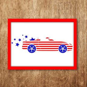 American Flag Car Vector