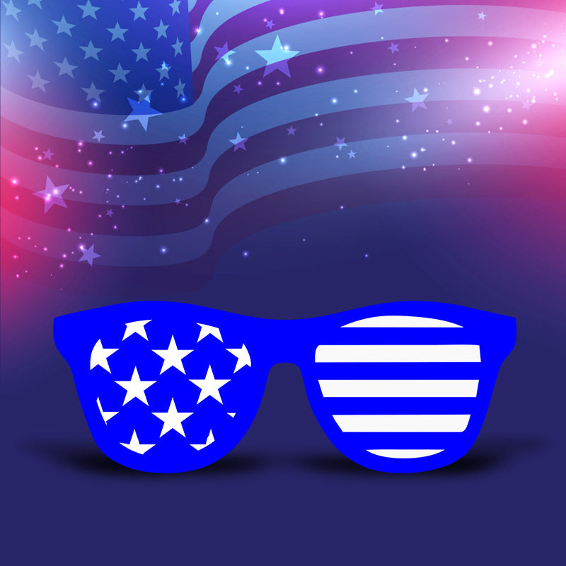 Blue American Glasses Vector Art