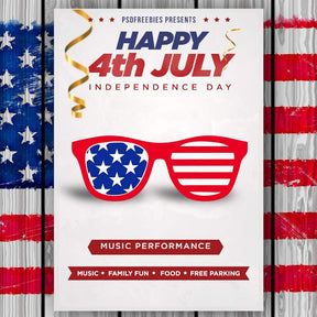 Uncle Sam US Glasses Vector