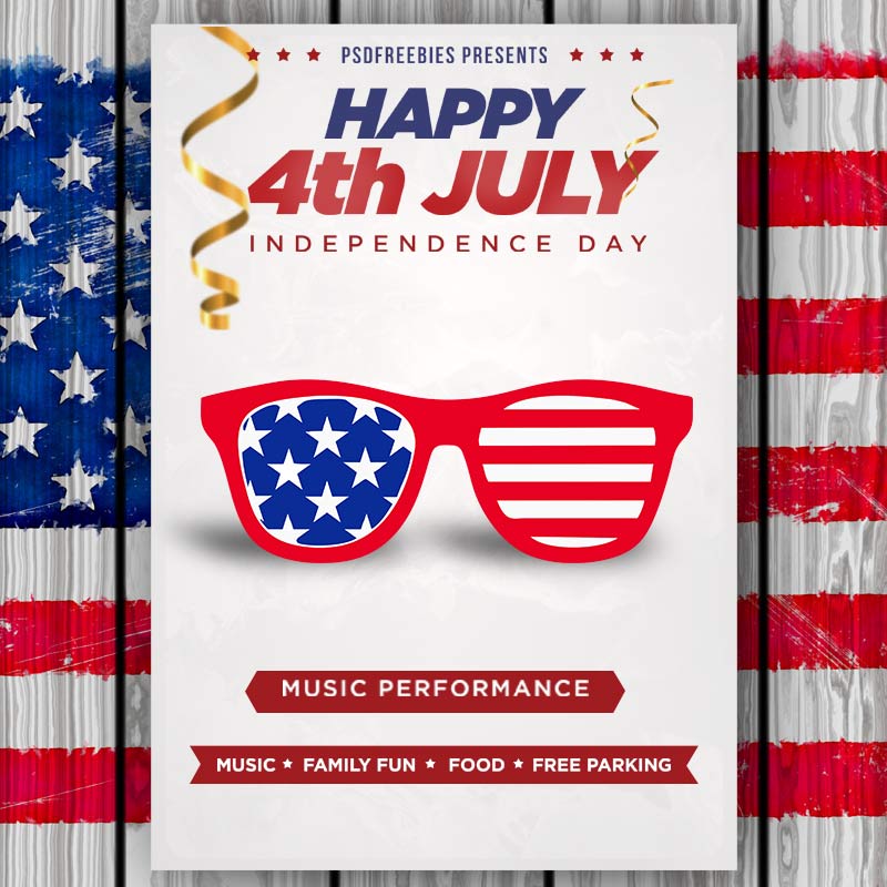 Uncle Sam US Glasses Vector