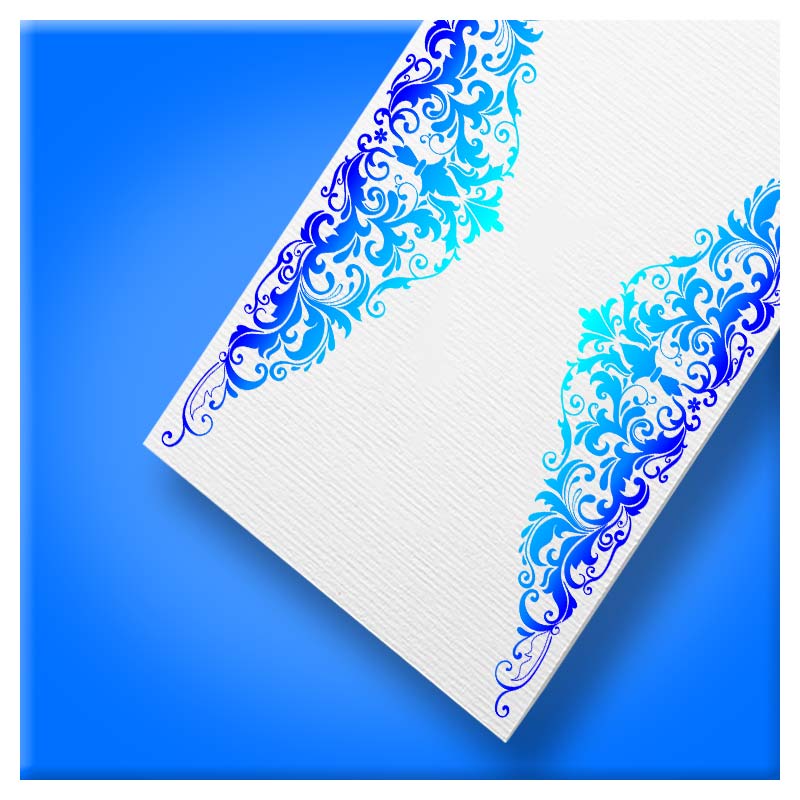 Blue Accented Intricate Border Vector Art