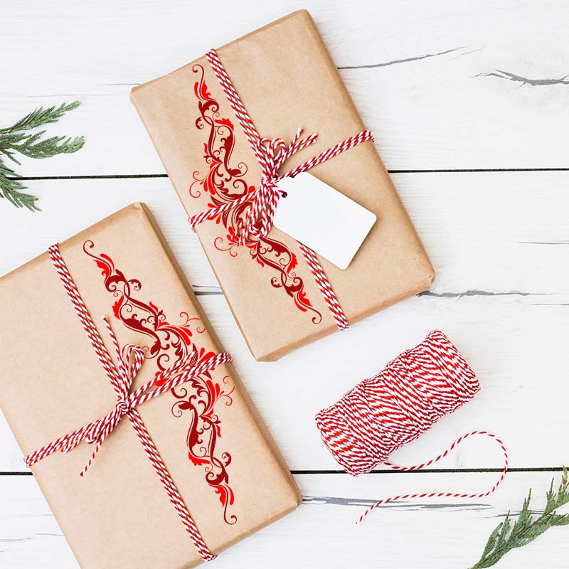 Red and Maroon Intricate Border Vector Art