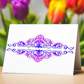 Purple Accented Meticulous Border Vector Art