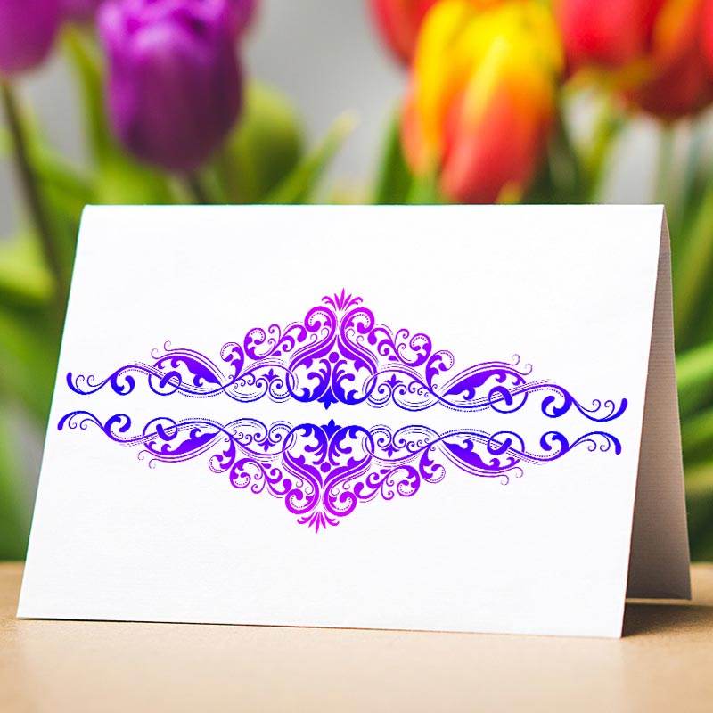 Purple Accented Meticulous Border Vector Art