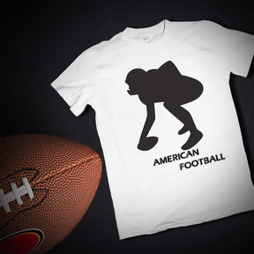 Crouched Rugby Player Silhouette Art