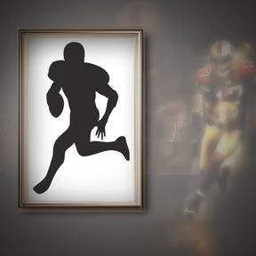 Running Rugby Player Silhouette Art