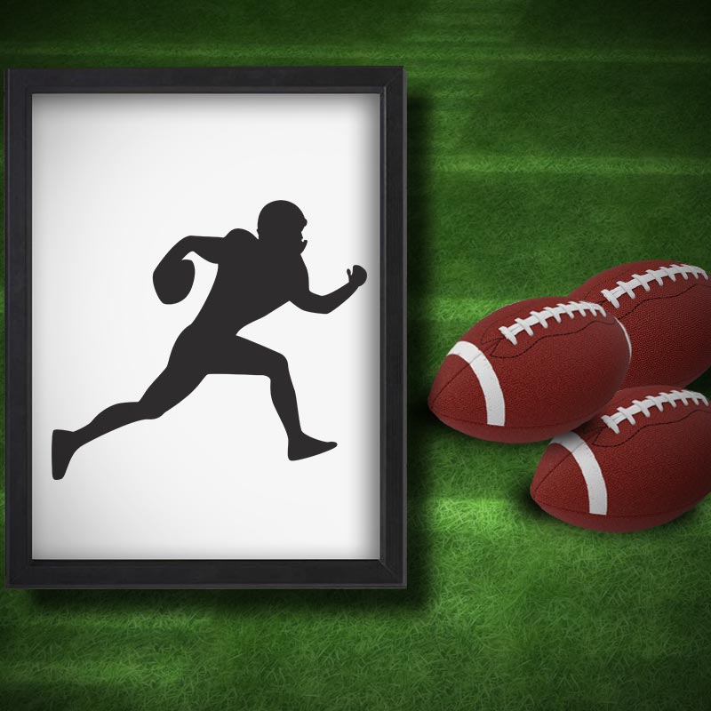 Sprinting Football Player Silhouette Art
