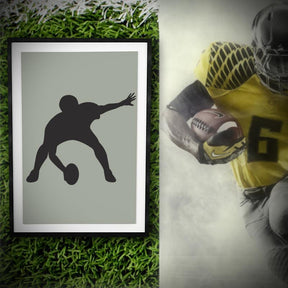 Football Player Starting Play Silhouette Art