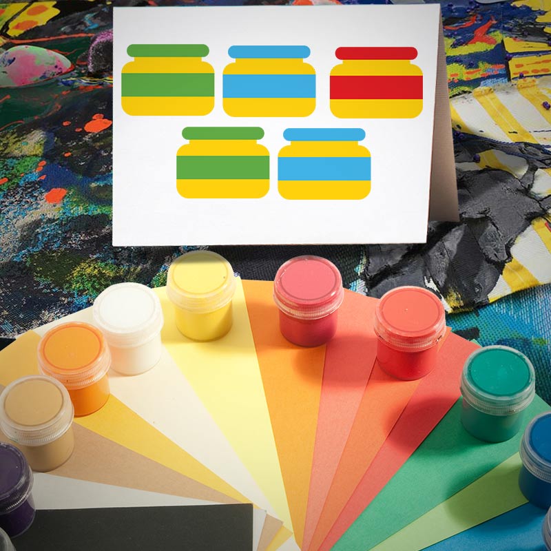 Multi Colored Paint Jars Vector Art