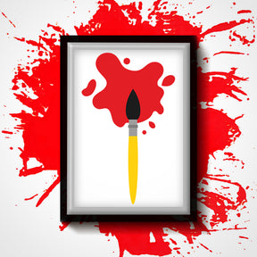Red Ink Spread Paint Black Brush Vector Art