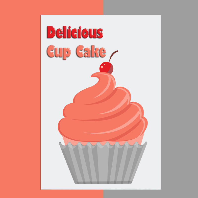 Delicious Cup Cake Vector Art