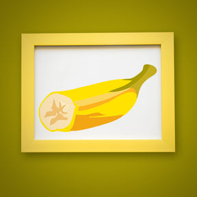 Subtle Top Half Cut Banana Vector Art
