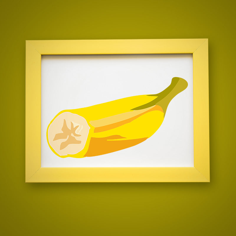 Subtle Top Half Cut Banana Vector Art