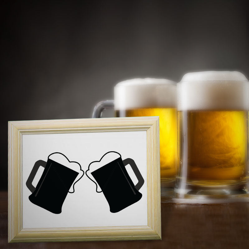 Cheering Pint of Beers Silhouette Art