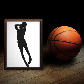 Throwing the Ball Basketball Silhouette Art