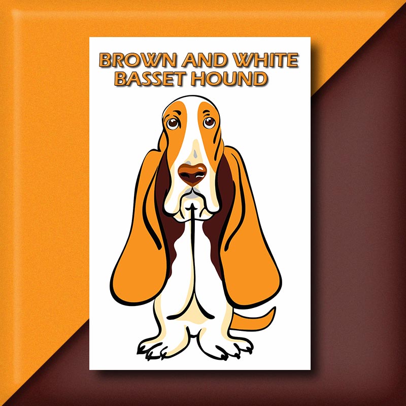 Elegant Brown and White Basset Hound Vector Art