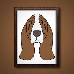 Captivating Basset Hound Face Vector Art