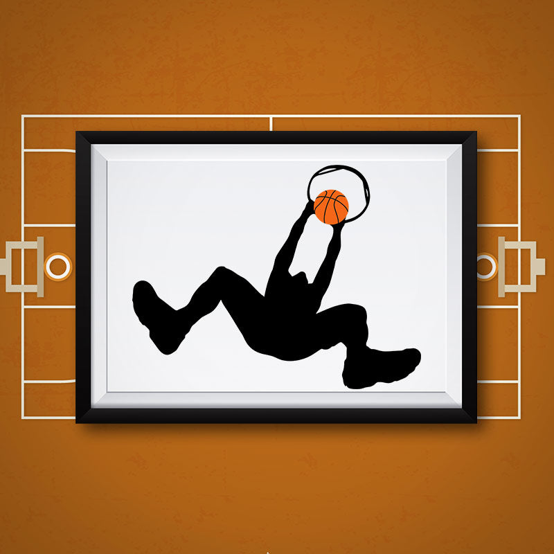Basketball Player Dunking the Ball Silhouette Art