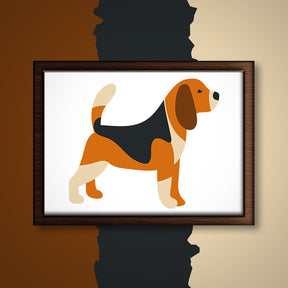 Multicolored Side View Beagle Vector Art
