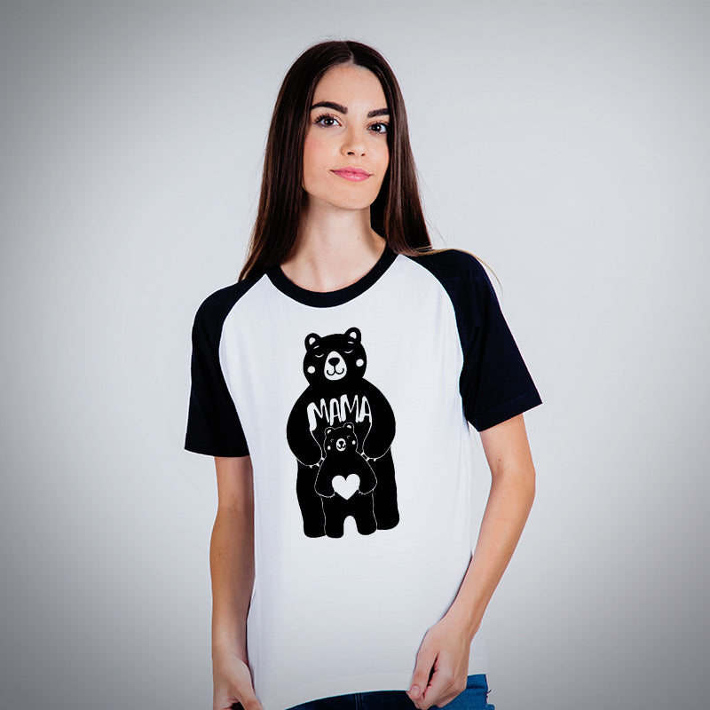 Mama and Baby Bear Silhouette Art