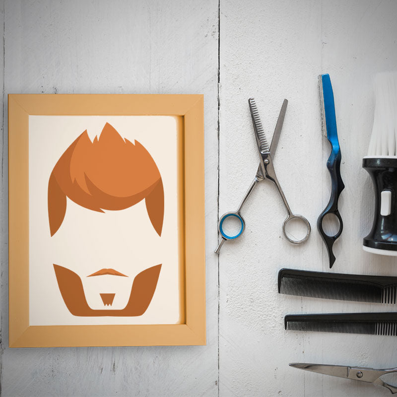 Brown Beard and Hair Face Cut Vector Art