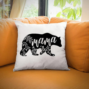 Floral Mama Bear Silhouette Art