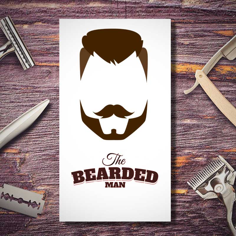 Disconnected Undercut and Beard Vector Art