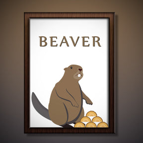 Beaver and the Logs Vector Art